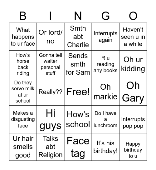 Slay Bingo Card