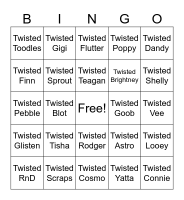 Dandy's World Bingo Card