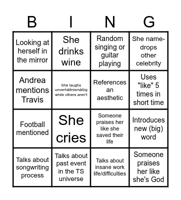 Tay Tay Bingo Card