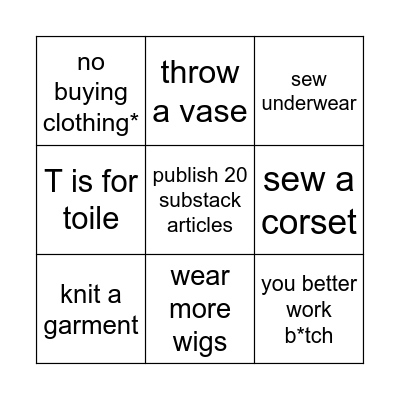 2026 Goals Bingo Card