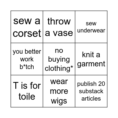 2026 Goals Bingo Card