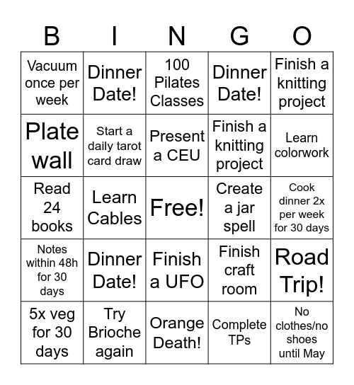2026 Bingo! Bingo Card