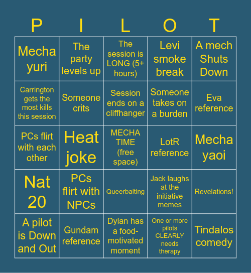 Lancer: Daybreak - Episode 4 Bingo Card