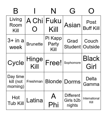 Joey 2026 Bingo Card Bingo Card