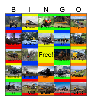 Passenger Trains that I would like to take a photograph after John will say "Wave Bye Bye to Let's Explore the Airport with Buzzy the Knowledge Bug for life" one day Bingo Card