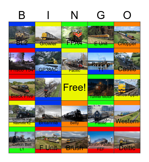 Passenger Trains that I would like to take a photograph after John will say "Wave Bye Bye to Let's Explore the Airport with Buzzy the Knowledge Bug for life" one day Bingo Card