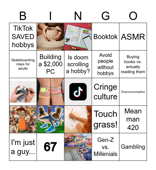TikTok BROKE Hobbies…and Us Bingo Card