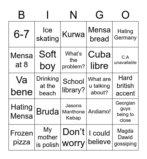 Everyone Bingo Card