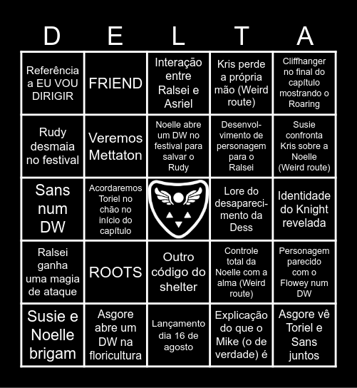 Deltarune Capítulo 5 Bingo Card