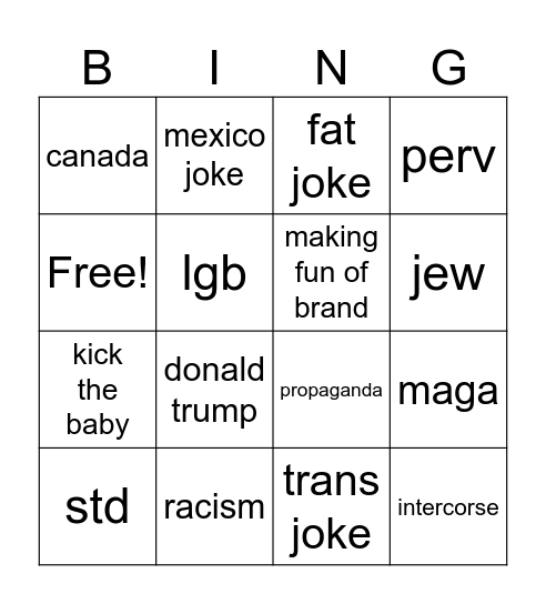 south park Bingo Card