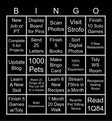 Sachi's Bingo Card