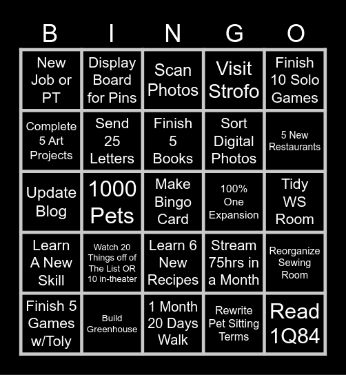 Sachi's Bingo Card
