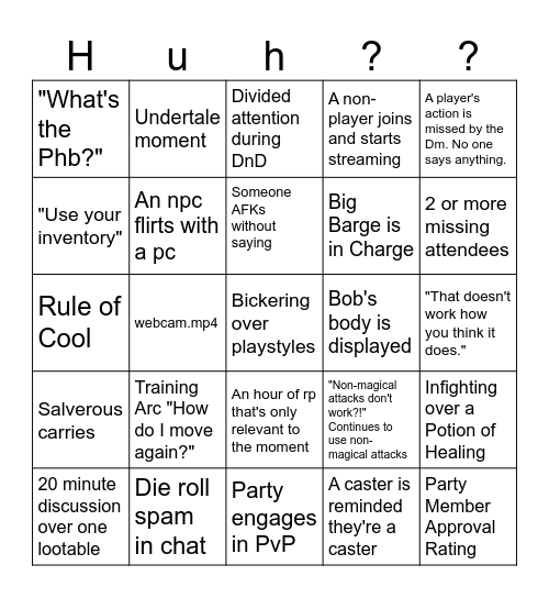 Treenhouse Spinoff (v1) Bingo Card