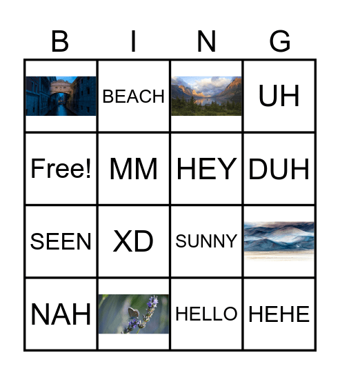 BINGO TIME! Bingo Card