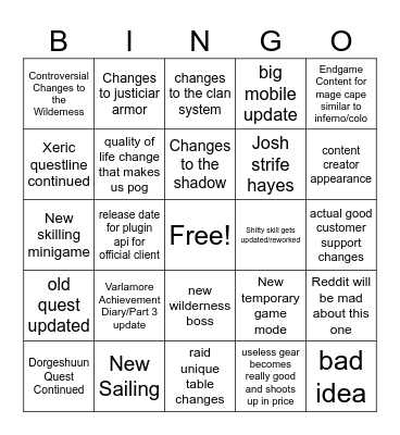 OSRS Winter Summit Reveals Bingo Card