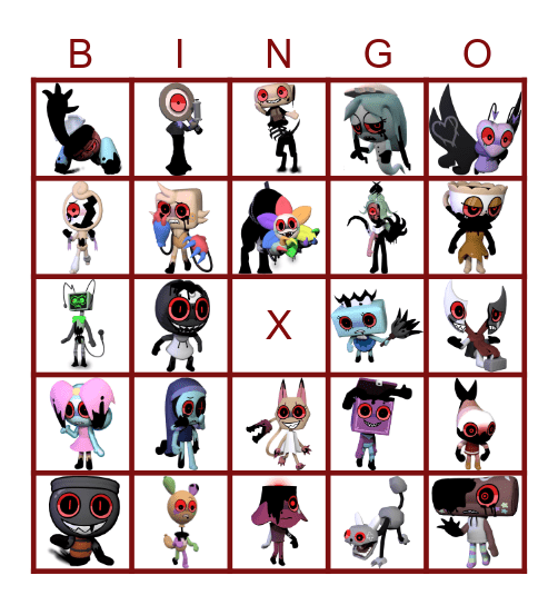 Dandy's World Twisted Bingo Card
