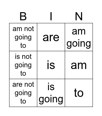 spotlight 7 will/going to Bingo Card
