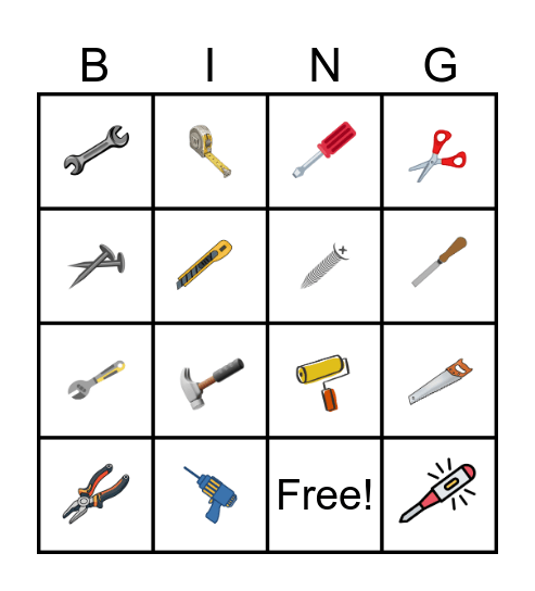 บิงโกงานช่าง Bingo Card