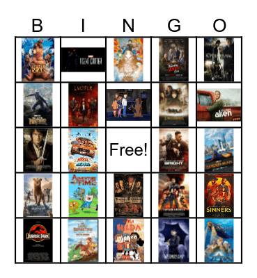 Movie/Show Bingo Card
