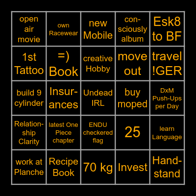 my 2026 BINGO Card