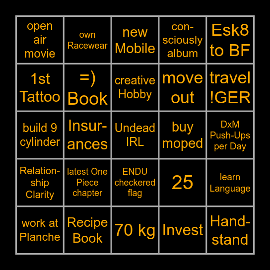 my 2026 BINGO Card