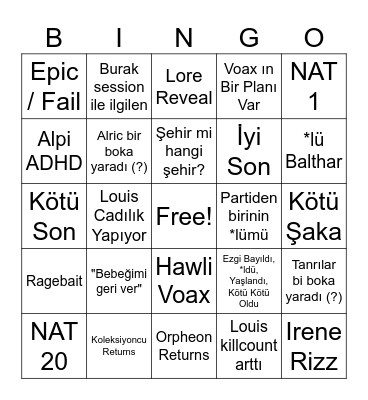 ACT 9 FINAL Bingo Card