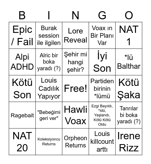 ACT 9 FINAL Bingo Card