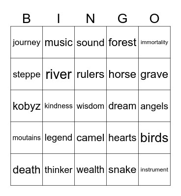 Korkyt ata and the kobyz Bingo Card