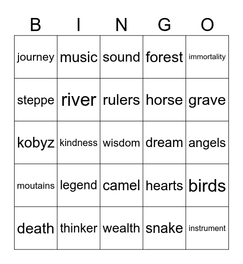 Korkyt ata and the kobyz Bingo Card