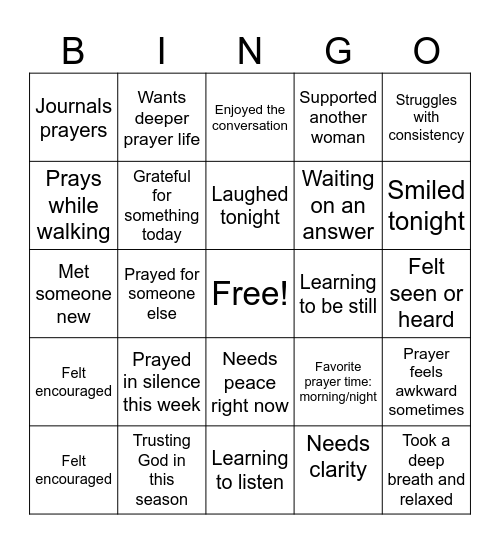 “It’s Not Too Quiet” Bingo Card
