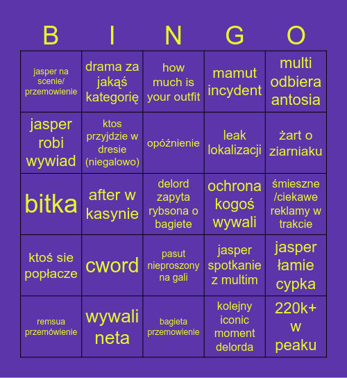 ZŁOTE ANTOSIE 2025 Bingo Card
