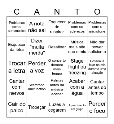 Concerto da PA Bingo Card