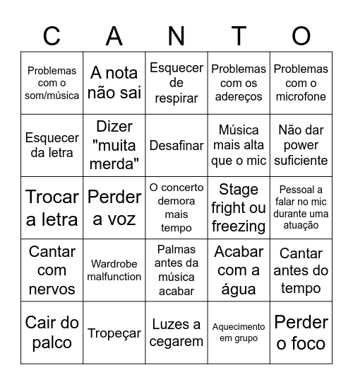 Concerto da PA Bingo Card