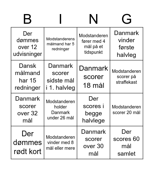 Maskot bing HB Bingo Card