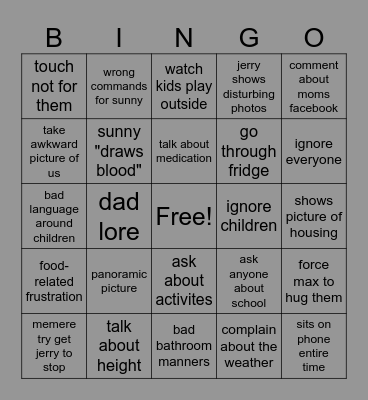 maye maye jery visit Bingo Card