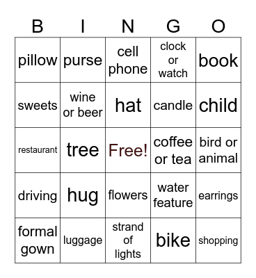 Hallmark Movie Bingo Card