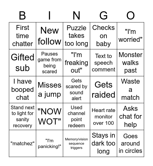 ScaredyChlo 'Amnesia Rebirth' Bingo! Bingo Card