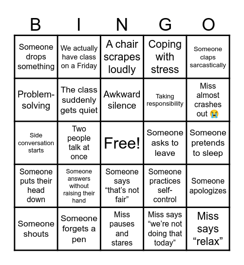 HFLE Bingo Card