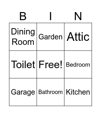 Rooms in the House Bingo Card