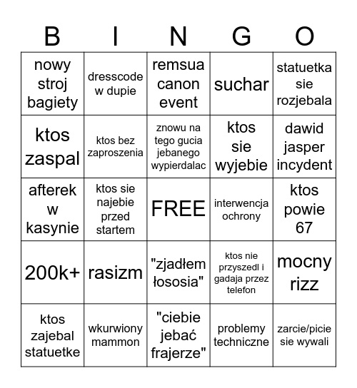 ZŁOTE ANTOSIE 2025 Bingo Card