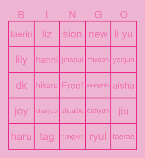 GTI Bingo! Bingo Card