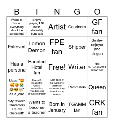 Ale's Bingo! Bingo Card