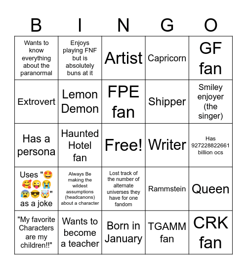 Ale's Bingo! Bingo Card