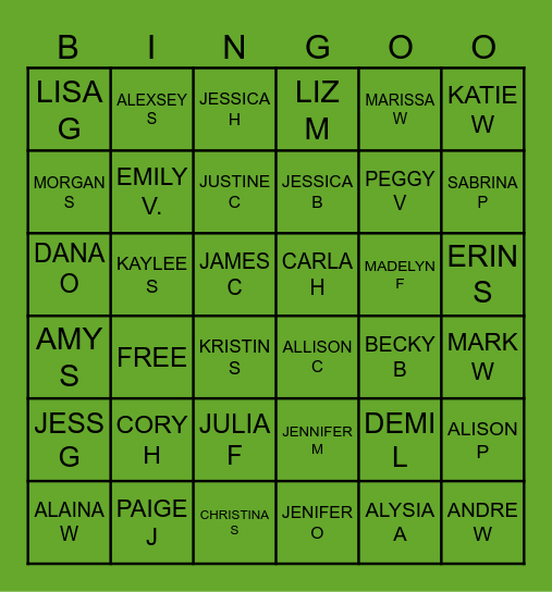 ASHBURY BINGO Card