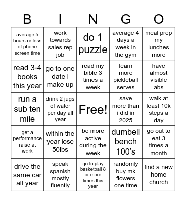 2026 bingo Card