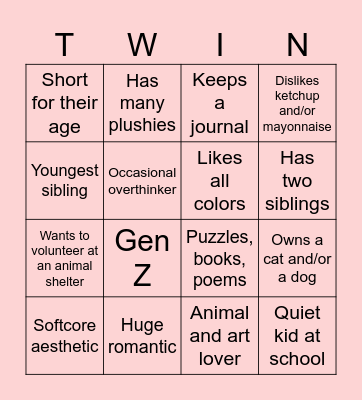 How similar are you to Me? Bingo Card