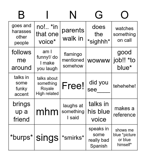 Miles Bingo Card