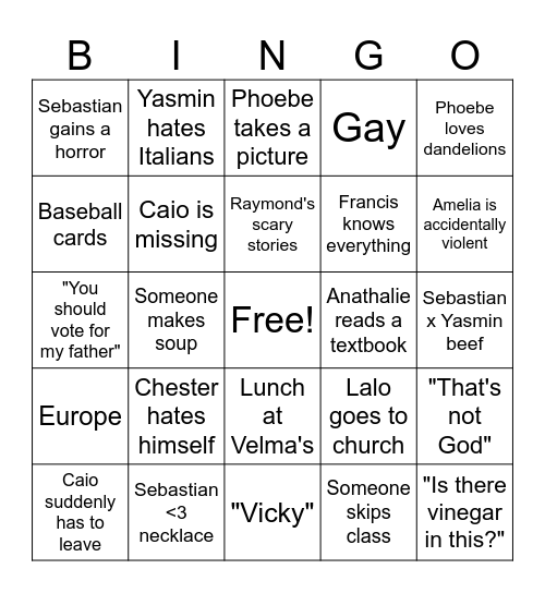 Arkham Bingo Card