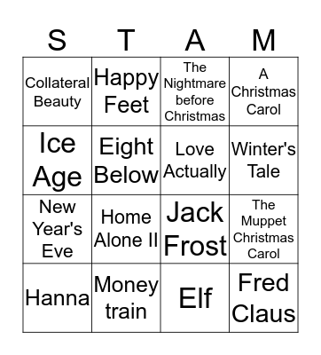 Kerst en Nieuw Bingo Card