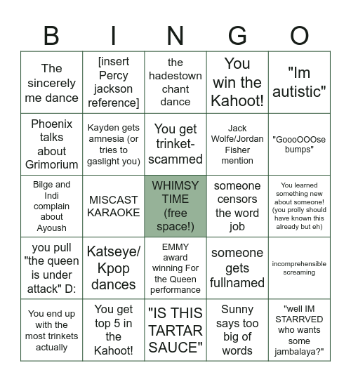 Indi's 16th Birthday Bingo! Bingo Card